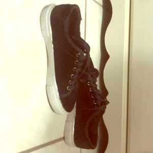 Black and white shoes